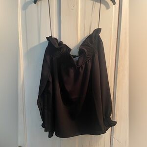 Tuckerneck Black Off the Shoulder Marguerite Blouse Womens Size Small NWT